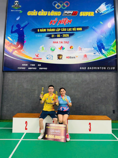 Trao giải trên bục vinh quang – Giải cầu lông NNB Super 2026
